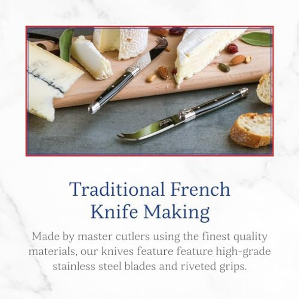 Jean Dubost Laguiole 5-Piece Cheese Knife Set with Board Ivory Handles - Rust-Resistant Stainless Steel - Made in France Jean Dubost Laguiole 5-Piece Cheese Knife Set with Board Ivory Handles - Rust-Resistant Stainless Steel - Made in France