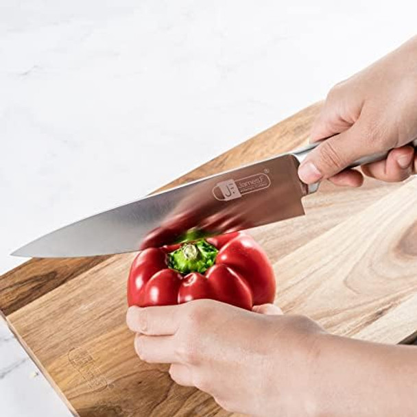 Knife Set 17 Piece Dishwasher Safe Kitchen Knife Set with Block Super Sharp Stainless Steel Knife Sets for Kitchen with Block Scissors & Built-in Sharpener