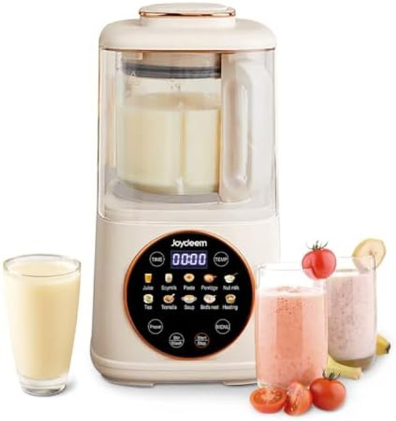 Joydeem JD-J03 Cooking Blender with Soundproof Shield Hot Cold Blender for Filter- Soy Milk & Juice 8-Speed and Temperature Control 12H Preset 1100ml White