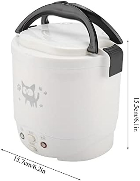 Joyzan Mini Rice Cooker for Car Small Portable Travel Food Steamer Electric Multifunctional Lunch Box Non Stick Automatic Pot Cooking Heating Keep Warm Function Camping Noodles Soup Vegetable 1L 12V