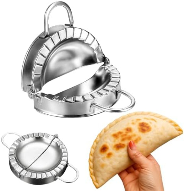 Juome Stainless Steel Tortilla Sealer - Tortilla Crimper Maker Press for Tacos Burritos Quesadillas Dumplings Pasties Sandwich