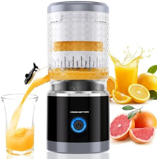 Electric Citrus Juicer Automatic Orange Juicer Squeezer with Power Cord Portable Juicer with Cleaning Brush for Lemon Grapefruit High Juice Yield One Touch Operation Easy to Clean