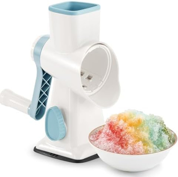 KEOUKE Rotary Ice Shaver with Handle Manual Hand Crank Snow Cone Maker Machine Qucik Shaved Ice Maker with Suction Feet All Ice Cubes Fitted White KEOUKE Rotary Ice Shaver with Handle Manual Hand Crank Snow Cone Maker Machine Qucik Shaved Ice Maker with Suction Feet All Ice Cubes Fitted White