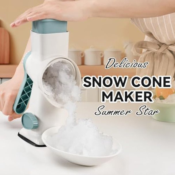 KEOUKE Rotary Ice Shaver with Handle Manual Hand Crank Snow Cone Maker Machine Qucik Shaved Ice Maker with Suction Feet All Ice Cubes Fitted White KEOUKE Rotary Ice Shaver with Handle Manual Hand Crank Snow Cone Maker Machine Qucik Shaved Ice Maker with Suction Feet All Ice Cubes Fitted White