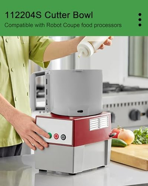 112204S Cutter Bowl Compatible with Robot Coupe R2 Bowl Food Processor Gray Bowl Compatible with Robot Coupe R2 3L Gb R2 DICE R2 Dice R2B R2N