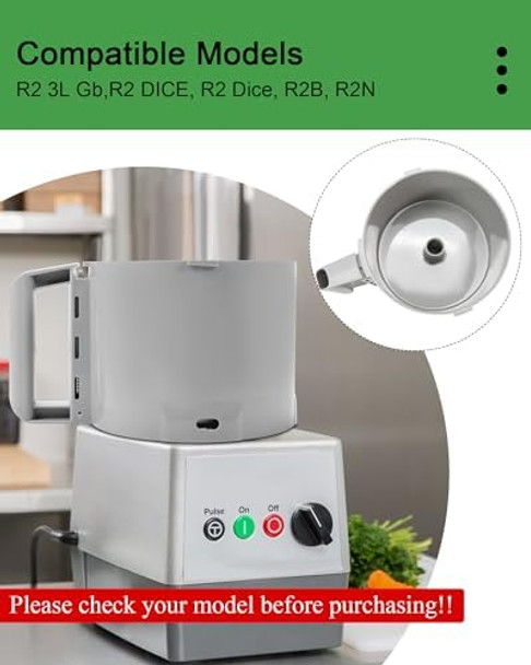 112204S Cutter Bowl Compatible with Robot Coupe R2 Bowl Food Processor Gray Bowl Compatible with Robot Coupe R2 3L Gb R2 DICE R2 Dice R2B R2N