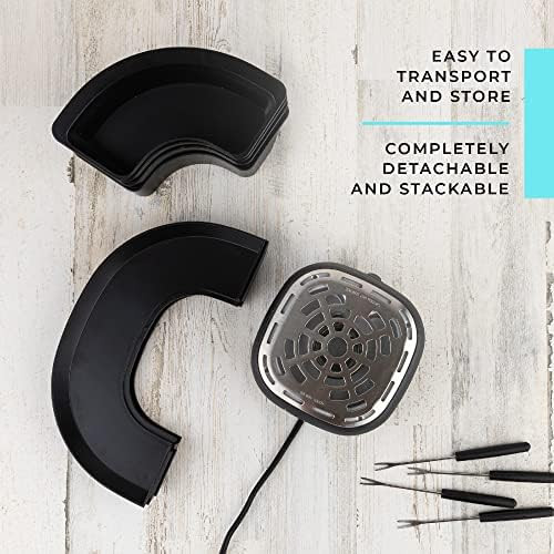 Kusini Smores Maker Tabletop Indoor - Flameless Electric Marshmallow Roaster – 4 Detachable Trays & 4 Roasting Forks – Set & Date Night Idea. Movie Night Supplies & Housewarming