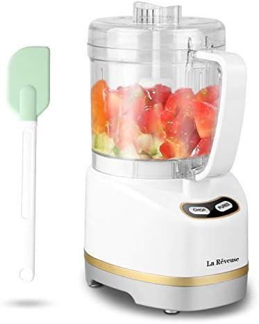 La Reveuse Electric Mini Food Processor with 200 Watts 2-Cup Prep Bowl for Mincing Chopping Grinding Blending Pureeing (Metallic Grey)
