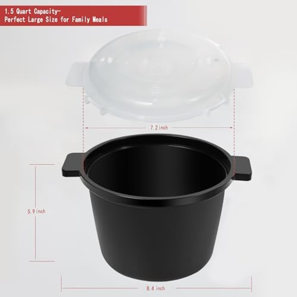 1.5 Quart Microwave Steamer for Cooking Vegetables Professional Cooker for Microwave