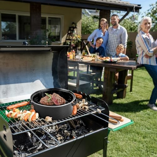 Enamel Pot with Lid Nonstick Cooking Pot Food Steamer Basting Pot Heavy Duty Cookware for Cooking Vegetables Seafood Cake Stews Pasta