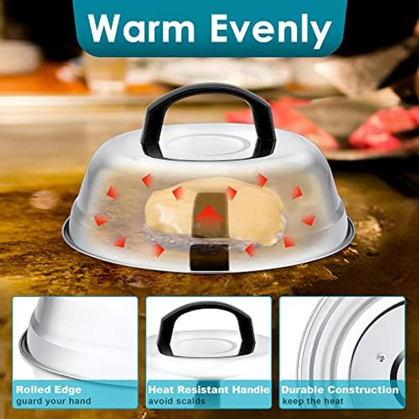 Leonyo Griddle Accessories Set of 25 Heavy Duty Stainless Steel Grill Griddle Metal Spatulas for Cast Iron Flat Top Teppanyaki Hibachi Cooking Burger Press 2 Melting Domes