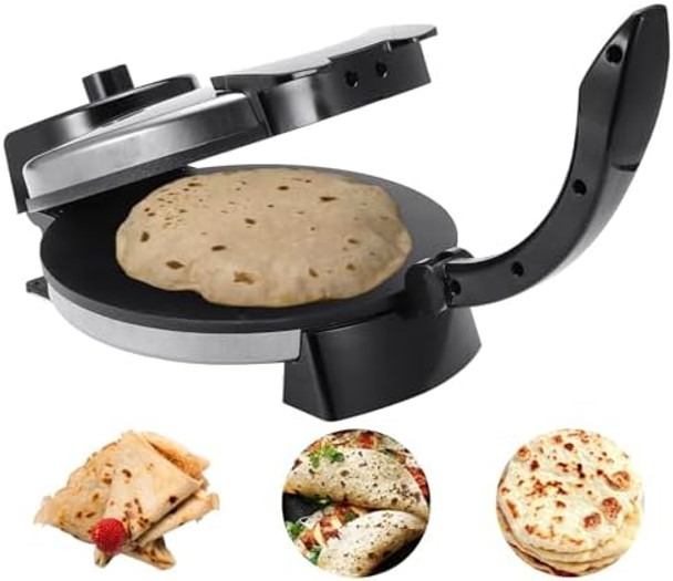 Electric Tortilla Maker Maquina Para Hacer Tortillas Electric Tortilla Press Non-Stick Cooking Plates-Friendly 10" Tortilla Chapati Roti