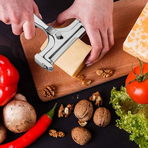 Cheese Slicer Set Stainless Steel Wire Cheese Slicer Thickness Adjustable Cheese Cutter for Cutting Soft Semi-Hard Hard Cheeses (cheese 3+1 PCS 4) Cheese Slicer Set Stainless Steel Wire Cheese Slicer Thickness Adjustable Cheese Cutter for Cutting Soft Semi-Hard Hard Cheeses (cheese 3+1 PCS 4)