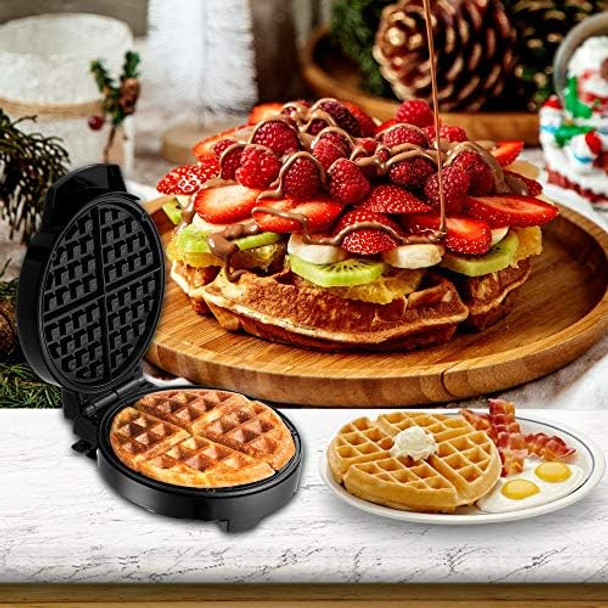 Lumme Waffle Maker Electric Waffle Maker Machine Waffle Iron for Individual Waffles Paninis Hash browns other on the go Breakfast Lunch or Snack (Black)