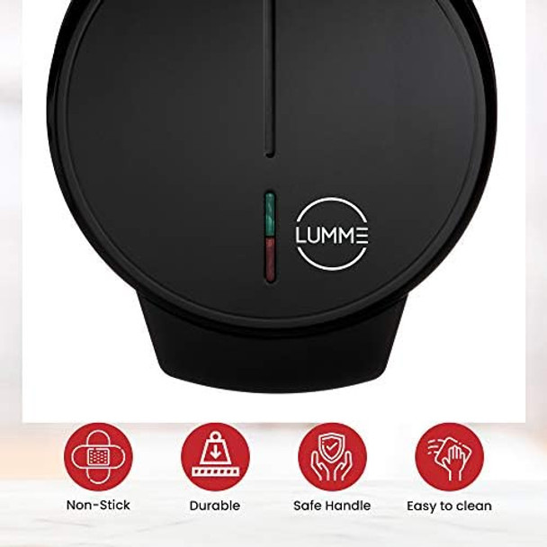 Lumme Waffle Maker Electric Waffle Maker Machine Waffle Iron for Individual Waffles Paninis Hash browns other on the go Breakfast Lunch or Snack (Black)