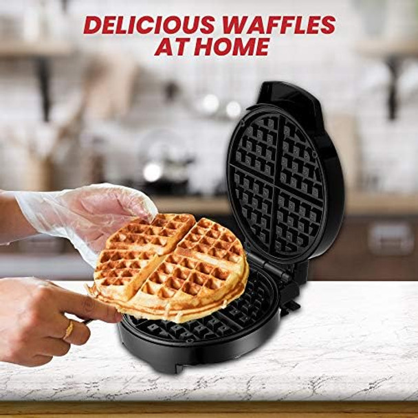 Lumme Waffle Maker Electric Waffle Maker Machine Waffle Iron for Individual Waffles Paninis Hash browns other on the go Breakfast Lunch or Snack (Black)