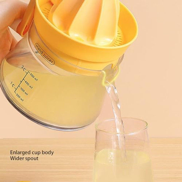 Citrus Juicer Manual Handheld Compact Portable Extractor Household Rotary Squeezer with Easy Pour Spout Compact Juicer for Juice Oranges Lemons Limes Fruit (Green)
