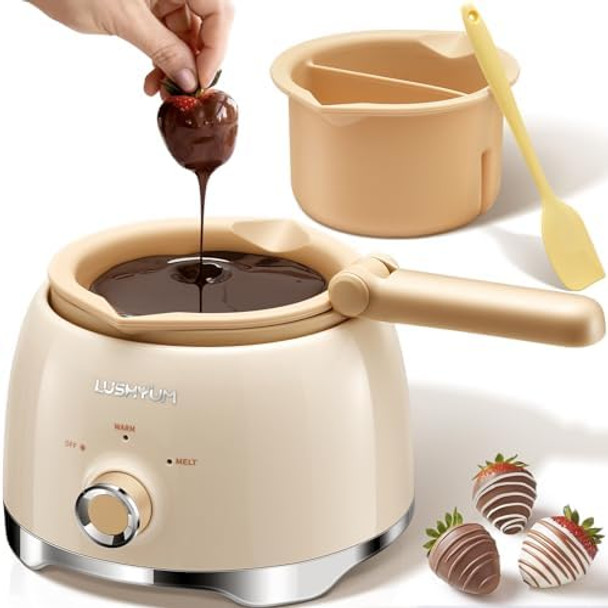 Chocolate Melting Pot Candy Melts Melter with 2 Insert Pots and Spatula 4 Cups Capacity Warmer Machine Ideal Dipping Tool Kitchen Supplies for Making Cake Pop Covered Strawberries Fondue Chocolate Melting Pot Candy Melts Melter with 2 Insert Pots and Spatula 4 Cups Capacity Warmer Machine Ideal Dipping Tool Kitchen Supplies for Making Cake Pop Covered Strawberries Fondue