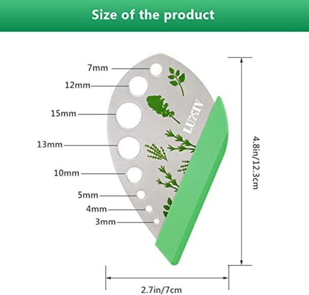 Herb Stripper 9 holes Luxiv Stainless Steel Kitchen Herb Stripping Tool Loose Leaf Kale Razor Metal Leaf Pealer for Kale Chard Collard Greens Thyme Basil Rosemary