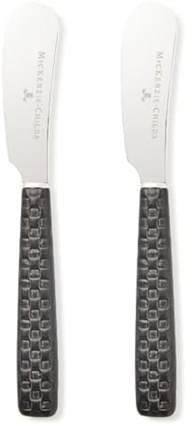 MACKENZIE-CHILDS Set of 2 Everyday Spreaders Stainless-Steel Butter Knife Set Black