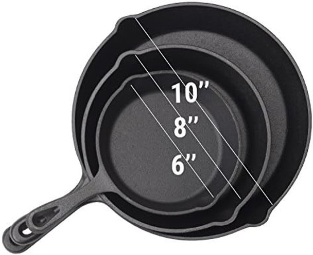 cast iron frying pan set of 3 6 8 10 inch non-stick coating pan suitable for frying cooking baking barbecue used for induction electric gas stoves the main holiday ideas