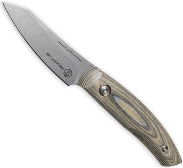 Messermeister Carbon 3.5” Paring Knife - Bohler K110 High Carbon Steel with a Ceramic Stoash Finish - Resin-Stabilized Wood Handles - Handcrafted in Maniago Italy