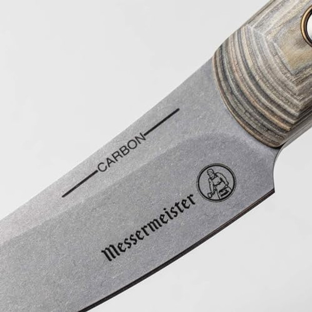 Messermeister Carbon 3.5” Paring Knife - Bohler K110 High Carbon Steel with a Ceramic Stoash Finish - Resin-Stabilized Wood Handles - Handcrafted in Maniago Italy
