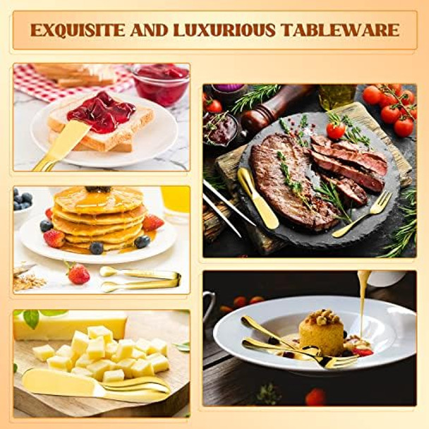 Cheese Butter Spreader Knives Set 16 Pieces Stainless Steel Multipurpose Butter Knives Cheese Slicer Mini Serving Tongs Forks and Spoons for Butter Spreader