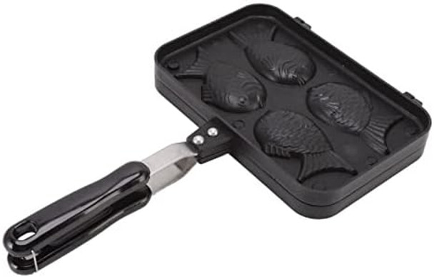 Waffle Maker 4 Frays Fish Shape Taiyaki Baking Pan Cooking Equipment with Fixed Bracket Nonstick Baker for Chocolate Peanut Paste Dessert