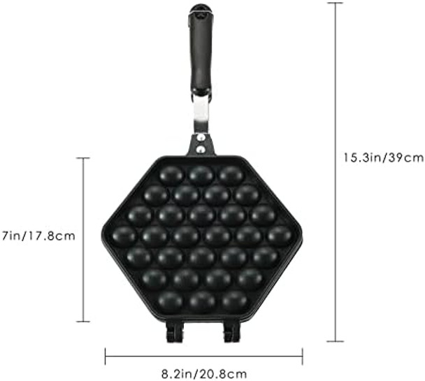 MYFULLY Bubble Waffle Maker Aluminum Alloy Eggettes Pan Double-sided For Home Kitchen Use