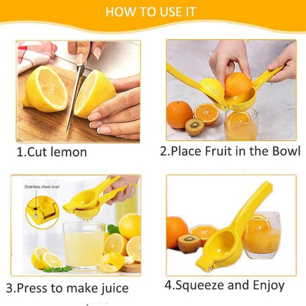Lemon Squeezer Orange Juice Extractor Juicer Handheld Heavy Duty Sturdy Squeezer Lime Press Squeezer Seed Catcher Manual Hand Juicer Citrus Press Easy to Use Effortless