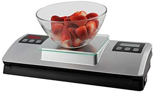 Nesco VSS-01 Automatic Food Vacuum Sealer with Digital Scale and Bag Starter Kit Silver