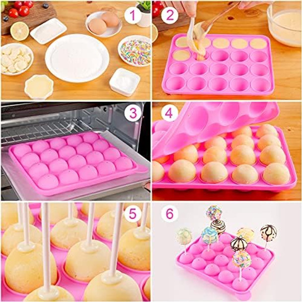 Cake Pop Maker Kit with 2 Silicone Mold Sets with 3 Tier Cake Stand Chocolate Candy Melts Pot Silicone Cake Molds Paper Lollipop Sticks Decorating Pen with 4 Piping Tips Bag and Twist Ties Cake Pop Maker Kit with 2 Silicone Mold Sets with 3 Tier Cake Stand Chocolate Candy Melts Pot Silicone Cake Molds Paper Lollipop Sticks Decorating Pen with 4 Piping Tips Bag and Twist Ties
