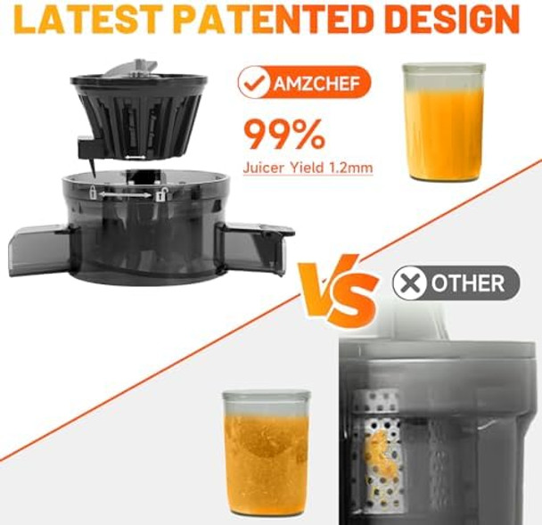 Cold Press Juicer Slow Juicer Machine Easy to Clean Self-Feeding Masticating Juicer with Large Feed Chute for Whole Fruits and Vegetables High Juice Yield Gray Cold Press Juicer Slow Juicer Machine Easy to Clean Self-Feeding Masticating Juicer with Large Feed Chute for Whole Fruits and Vegetables High Juice Yield Gray