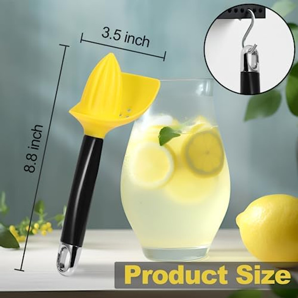 Handheld Lemon Squeezer Portable 4 in 1 Max Extract Manual Citrus Reamer with Stainless Steel Citrus Zester Peeler Channel Knife Seed Catcher for Juicer Cocktails Drinks