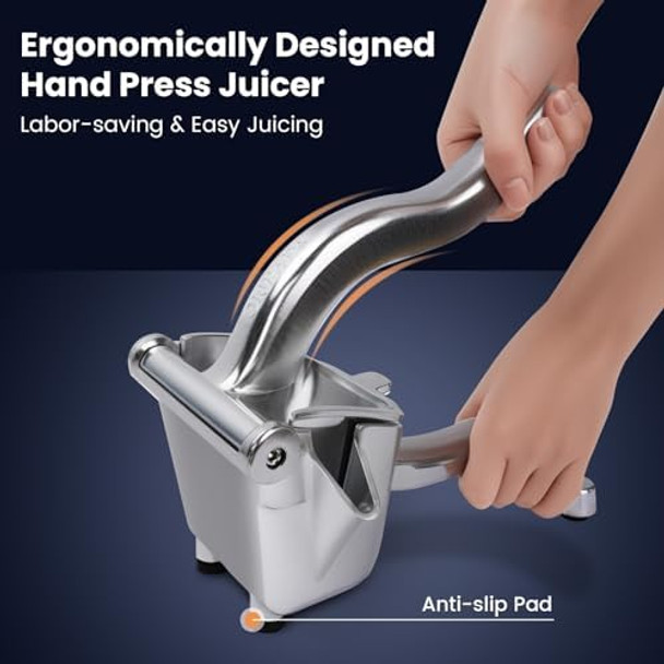 Lemon Squeezer Heavy Duty Juicer Hand Press Premium Quality Lemon Squeezer Manual Citrus Press Juice Extractor Lemon Lime Juicer Handheld Orange Juice Squeezer Fruit Juicer-Silver