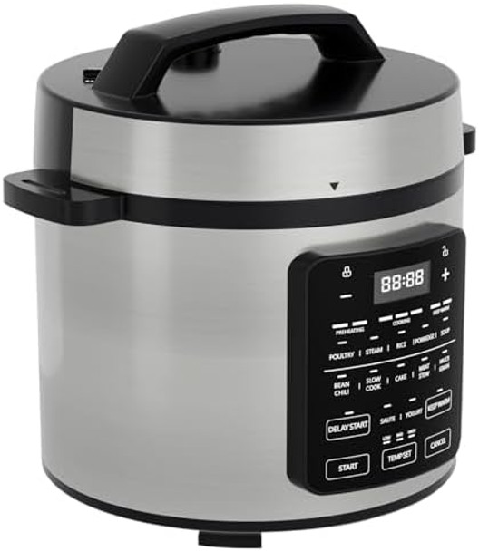 OLIXIS Electric Pressure Cooker 8 Quart Stainless Steel Multi Cooker Electric for Pressure 16-in-1 Rice Steamer Yogurt Maker Slow Cook Meat Stew Cake Saute Multigrain