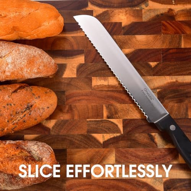 Bread Knife Serrated 8 inch Bread Knifes for Homemade Bread Sourdough Blade Razor Sharp and Wavy Edge from Professional Stainless Steel Bread Knife Serrated 8 inch Bread Knifes for Homemade Bread Sourdough Blade Razor Sharp and Wavy Edge from Professional Stainless Steel