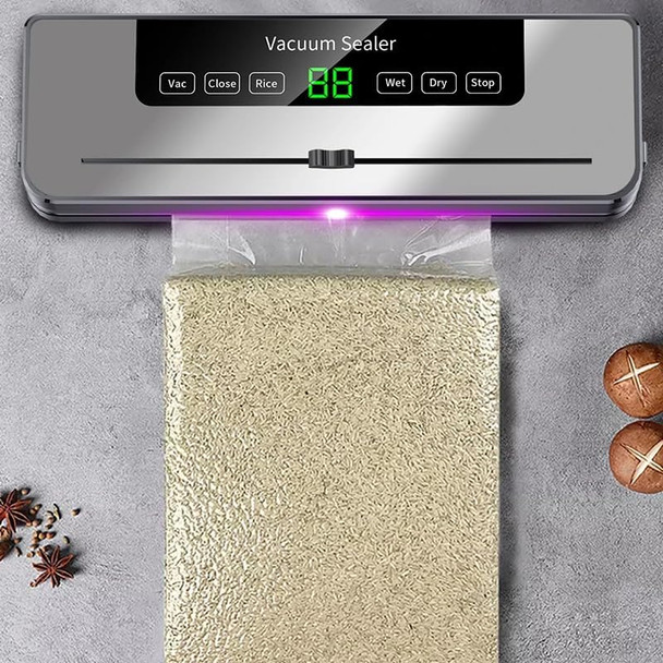 Vacuum Food Sealer Automatic Sealing System with Suction Tube 20 Bags Preserve Freshness & Flavor Space Saving Kitchen Appliance for Home Cooks