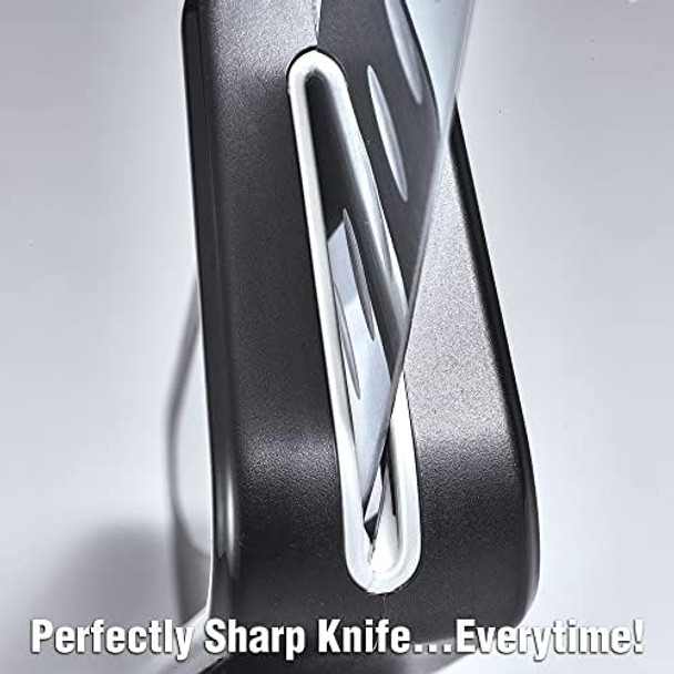 Ontel EverBlade Self Sharpening Professional Chef Knife Deluxe Edition with Non-Stick Surface German Steel Kitchen Knife in Knife Block with Convex Edge for Easy Slicing Versatile & Durable Ontel EverBlade Self Sharpening Professional Chef Knife Deluxe Edition with Non-Stick Surface German Steel Kitchen Knife in Knife Block with Convex Edge for Easy Slicing Versatile & Durable