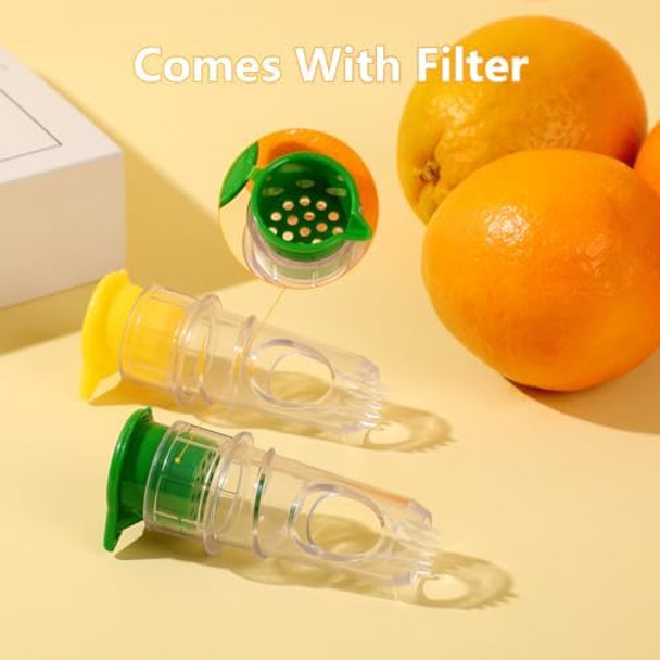 2PCS Mini Lemon Squeezer Screw Top Lemon Juicer Squeezer Portable Lime Squeezer with Lid Manual Citrus Press Easy to Make Juice from Fruits