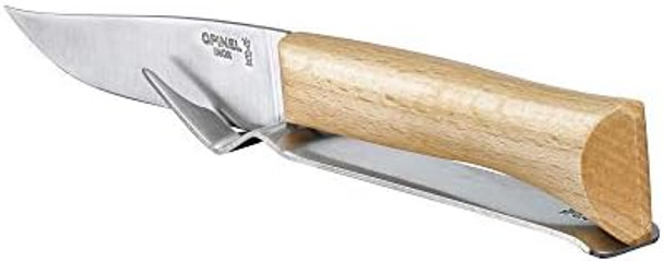 Opinel Cheese Knife and Fork Set Dinner Parties Fine Dining Platters Picnics and Everyday Use Sustainably Harvested Beech Wood Handles Made in France One Size (001834)