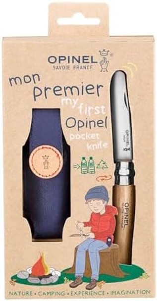 Opinel My First Opinel No.7 Box Set Stainless Steel Children’s Folding Knife with Safety Rounded Tip Virobloc Locking Collar Made in France