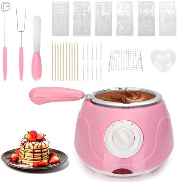 MINI Electric Chocolate Melting Pot 8.45OZ Chocolate Fondue Fountain Warmer Machine for Milk Chocolate Cheese Butter Candy