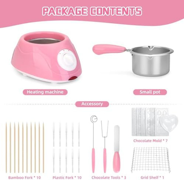 MINI Electric Chocolate Melting Pot 8.45OZ Chocolate Fondue Fountain Warmer Machine for Milk Chocolate Cheese Butter Candy