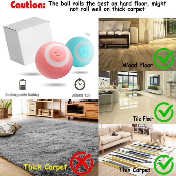 FARLEY Smart Interactive Cat Toy Automatic Rolling Ball for Indoor Cats Self Play Electric Moving Ball with LED Light 2 Play Modes USB Rechargeable (Blue) FARLEY Smart Interactive Cat Toy Automatic Rolling Ball for Indoor Cats Self Play Electric Moving Ball with LED Light 2 Play Modes USB Rechargeable (Blue)