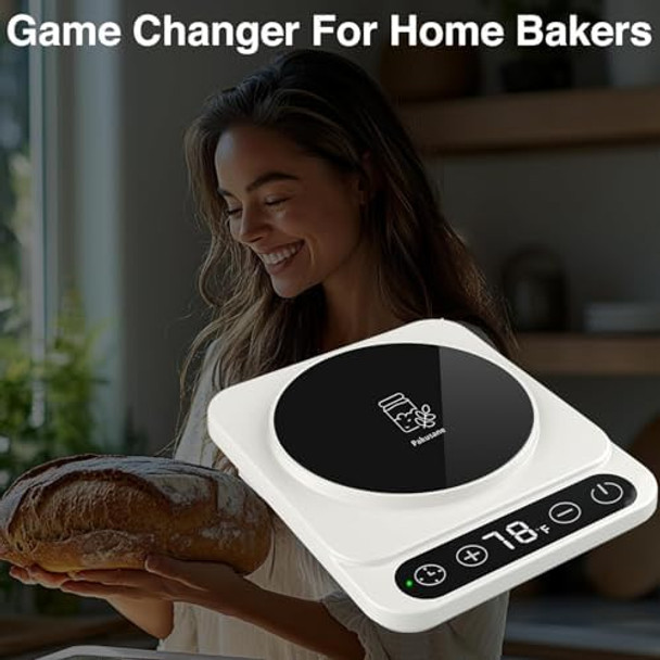 Sourdough Starter Warmer 3.0 for Kitchen Precise 1°F Thermostat Control (70-100°F) Auto Warming On/Off 12-Hour Timer Game Changer for Home Baking Black
