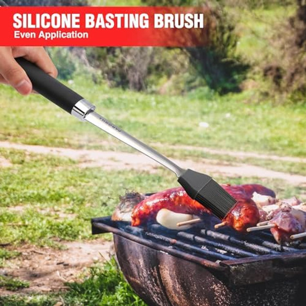 Grill Accessories Heavy Duty BBQ Set s for Men/Women - Premium Stainless Steel Spatula Fork Brush & Tongs Barbecue Utensils Tool Kit for Grilling Lover Outdoor Grill Accessories Heavy Duty BBQ Set s for Men/Women - Premium Stainless Steel Spatula Fork Brush & Tongs Barbecue Utensils Tool Kit for Grilling Lover Outdoor