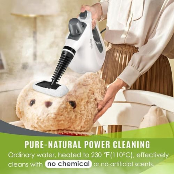 Pressurized Handheld Multi-Surface Natural Steam Cleaner with 12 pcs Accessories Multi-Purpose Steamer for Home Use Steamer for Cleaning Floor Upholstery Grout and Car Pressurized Handheld Multi-Surface Natural Steam Cleaner with 12 pcs Accessories Multi-Purpose Steamer for Home Use Steamer for Cleaning Floor Upholstery Grout and Car