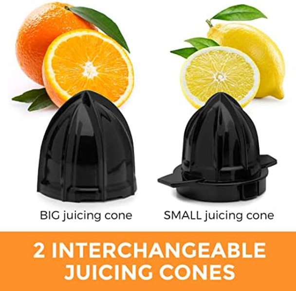 Pohl+Schmitt Deco-Line Electric Citrus Juicer Machine Extractor - Large Capacity 34oz (1L) Easy-Clean Featuring Pulp Control Technology